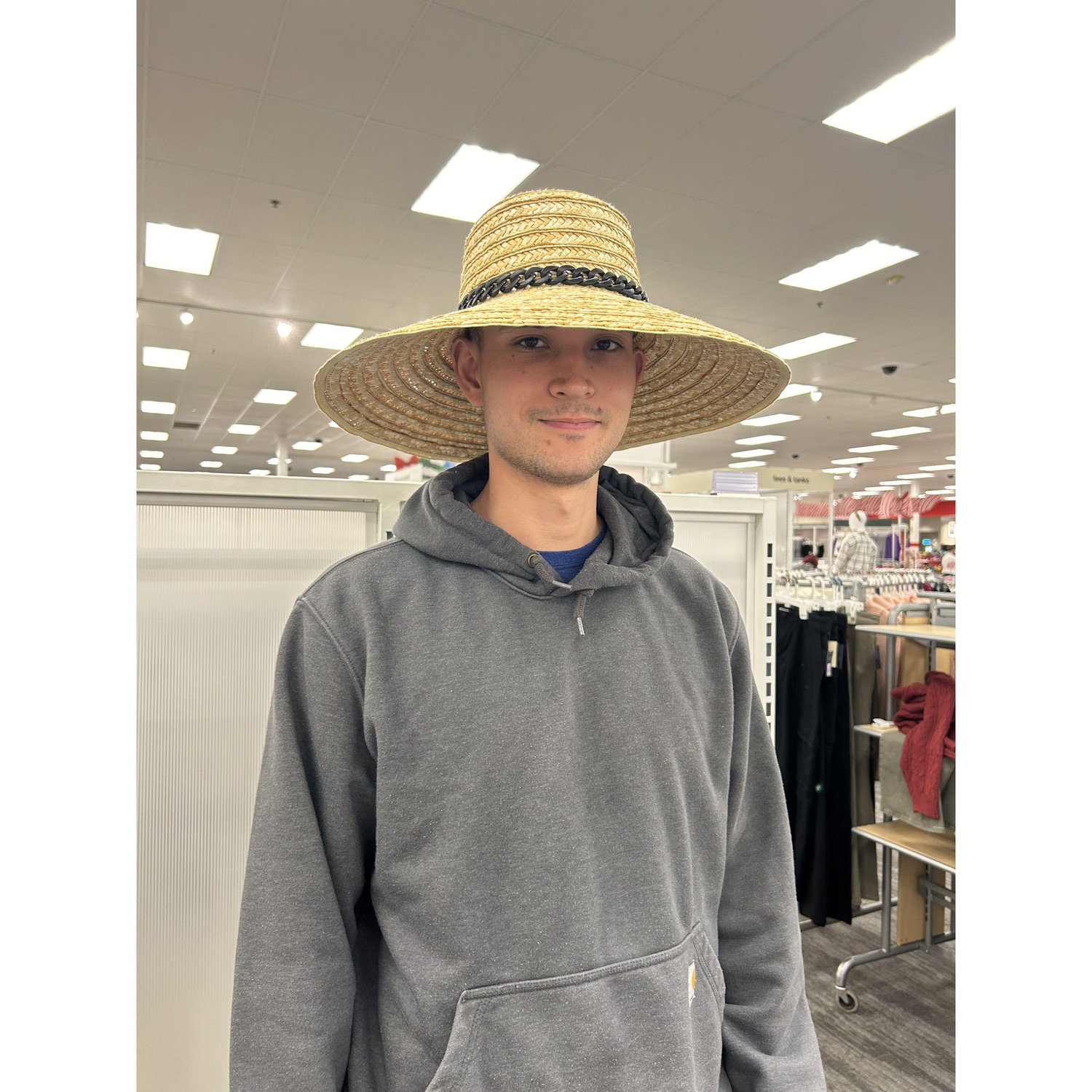 Aidan wearing a hat!