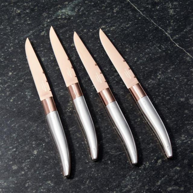 Fleischer and Wolf French Copper Steak Knives, Set of 4