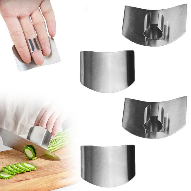 Stainless Steel Finger Guard, 4PCS Finger Protector Finger Guard For Cutting Kitchen Tool Finger Guards for Cutting Food, Protector Avoid Hurting When Cutting, Slicing and Dicing in Kitchens