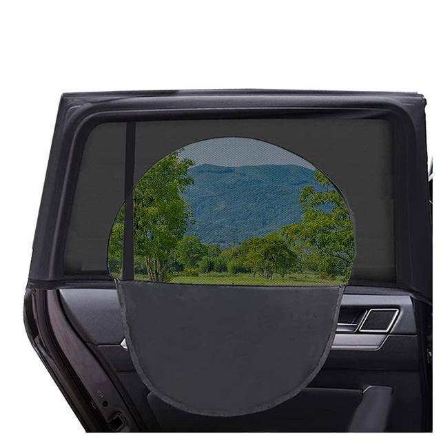 Upgrade Stretchable&Breathable SUV Car Window Shade - Oversize Double Mesh for Heat Shading and Bug&UV Protection - Car Must Have Privacy Shades for Car,Truck,SUV When Camping (Rear window/2pcs)