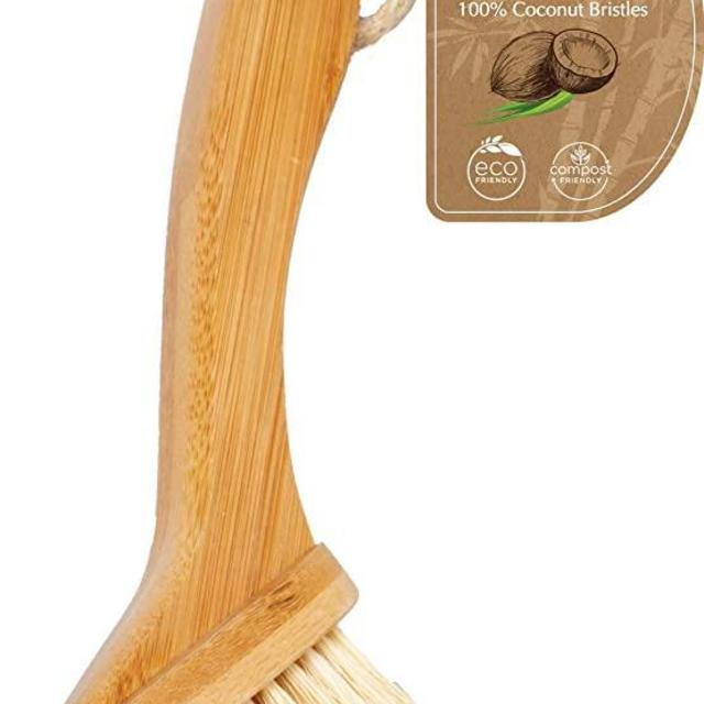 Bamboo Naturals Kitchen Tool Made of Fully Sustainable Materials, Plastic-Free Home Cleaning Coconut Fiber Dish Brush