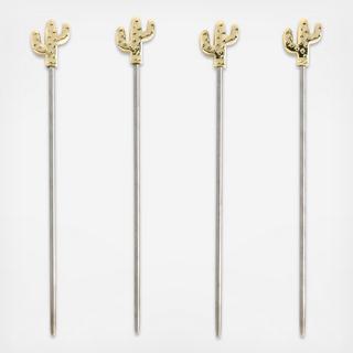 Cactus Cocktail Pick, Set of 4