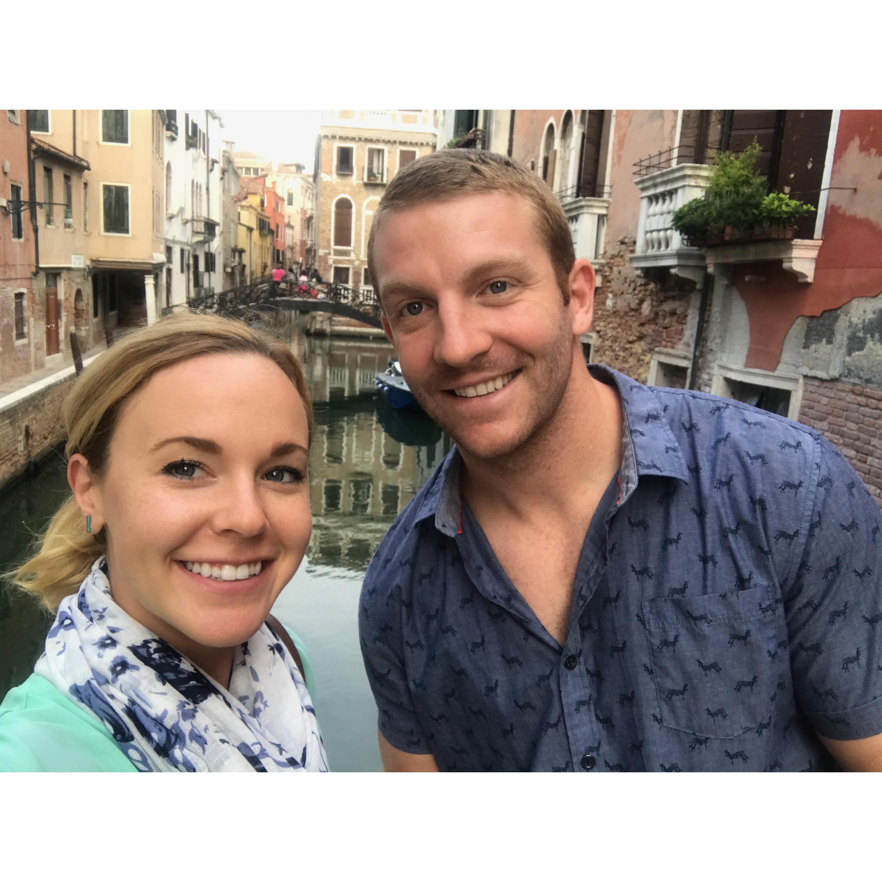 Falling more in love with each other in the canals of Venice