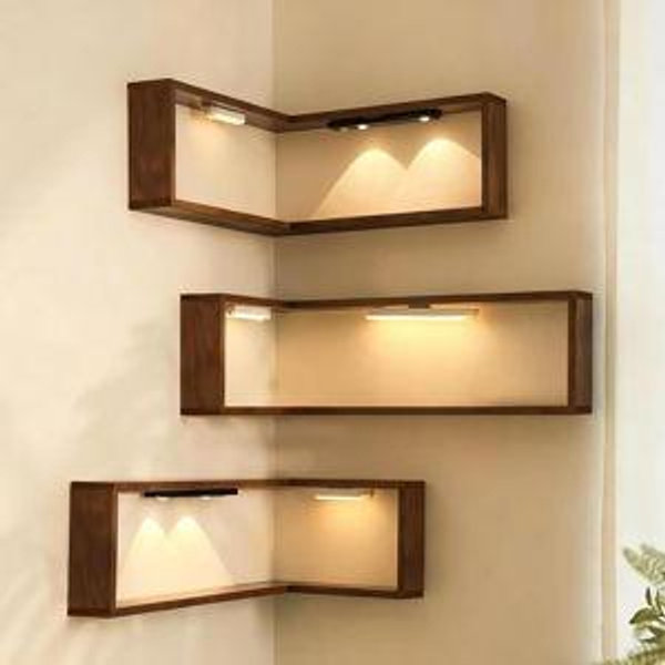 Smart Corner Shelves to Light up Our Space