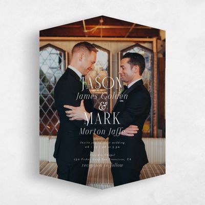 White Diamond Wedding Invitation - Melina Portrait