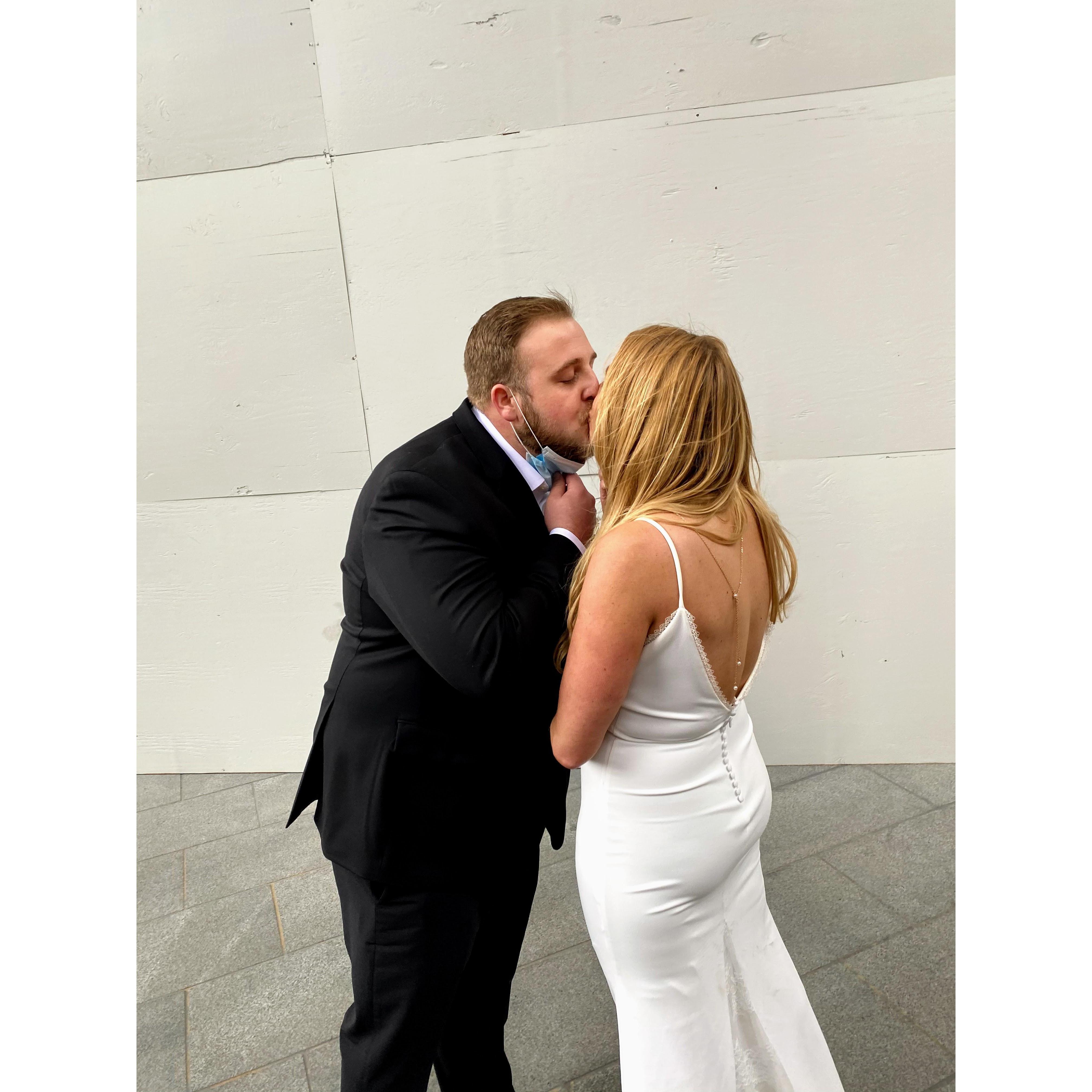 First kiss after saying "I do".