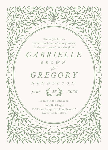 Chester Portrait | Bright Sage | Zola Wedding Invitations