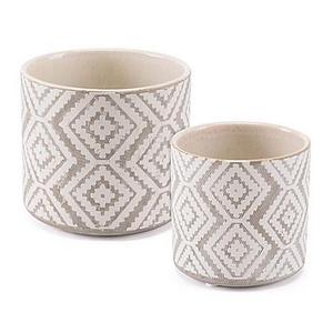 Zuo® Small Indio Planter in White/Grey