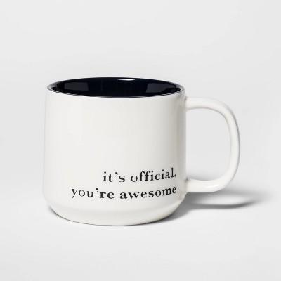 15oz Stoneware You're Awesome Mug Cream - Threshold™