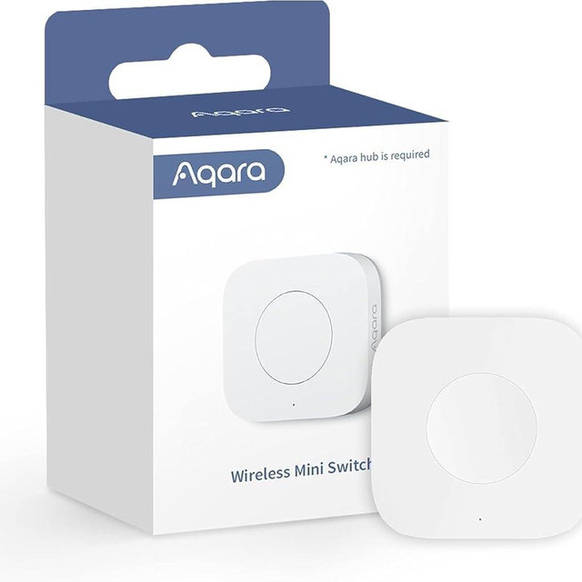 Aqara Wireless Mini Switch, Requires AQARA HUB, Not Support Third Party Hubs, Zigbee Connection, Versatile 3-Way Control Button for Smart Home Devices, Compatible with Apple HomeKit, Works with IFTTT