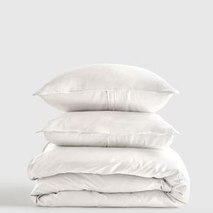 King Bamboo Duvet Cover Set in White