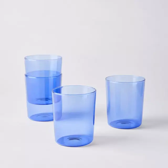 Essential Stackable Colored Glassware & Pitcher