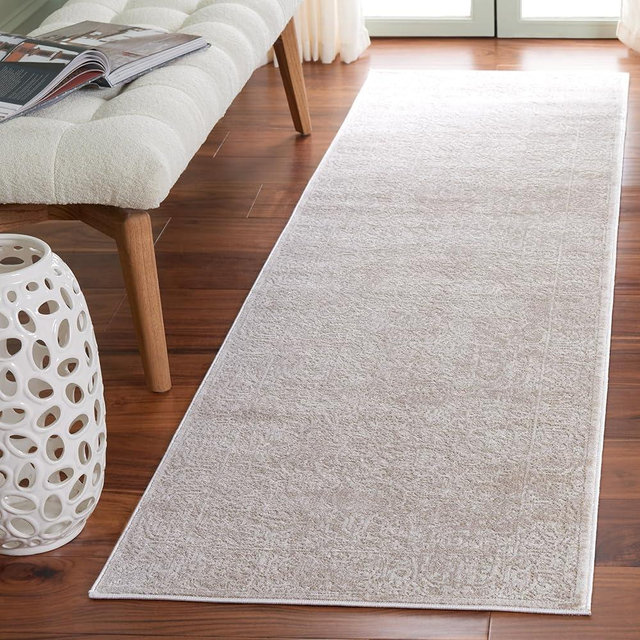 SAFAVIEH Reflection Collection Runner Rug - 2'3" x 12', Creme & Ivory, Boho Tribal Distressed Design, Non-Shedding & Easy Care, Ideal for High Traffic Areas in Living Room, Bedroom (RFT670D)