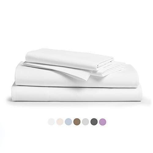 800 Thread Count 100% Pure Egyptian Cotton – Sateen Weave Premium Bed Sheets, 4- Piece White Queen- Size Luxury Sheet Set, Fits mattresses Upto 18” deep Pocket