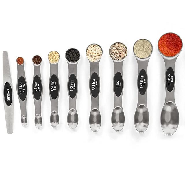 Dtower 2pcs Plastic Adjustable Measuring Spoon, 1/8 Teaspoon to 1 Tablespoon or 15ml, Size: As Shown, Show As Pictures