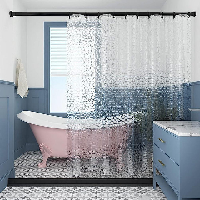 LQFMEHOT EVA Clear Shower Curtain Liner,3D Water Cube 5G Shower Liners with 12 Rustproof Metal Grommets and Weighted Magnets, Waterproof Duty Shower Curtains for Shower Bathroom 72 x 72