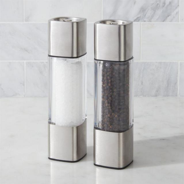 Crate & Barrel - Olde Thompson Manhattan Stainless Steel Salt and Pepper Shaker