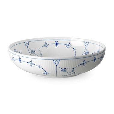 Royal Copenhagen Blue Fluted Plain Large Bowl Blue Fluted Plain Oval Platter, 14.25"