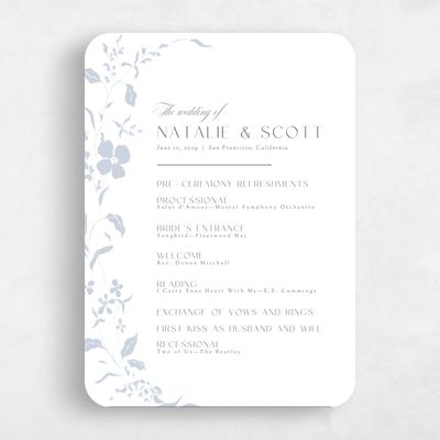 White Rounded Wedding Program - Lynette