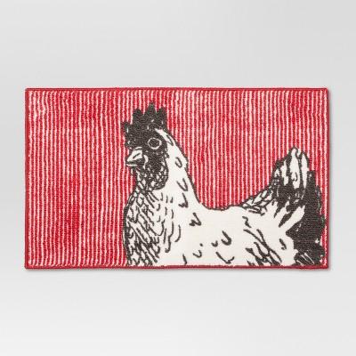 34"x20" Chicken Kitchen Rug Red - Threshold&#8482;