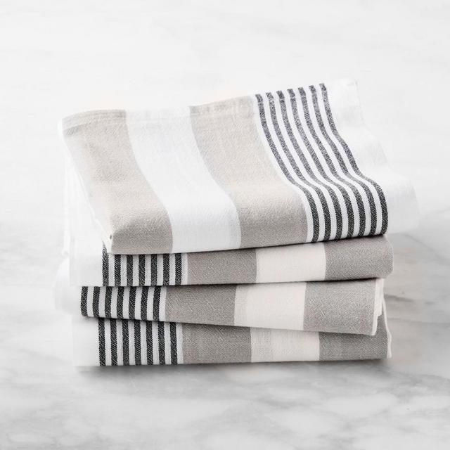 Yarn Dyed Flour Sack Towel, Set of 4, Drizzle Stripe