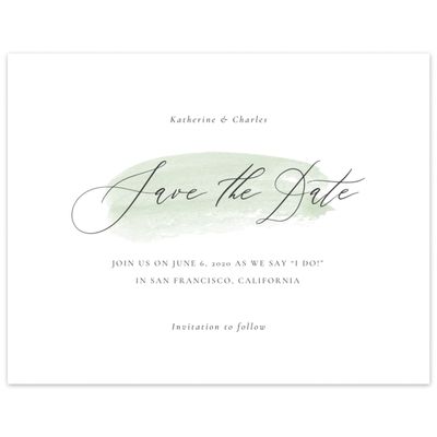 Mint, Green Wedding Digital Save the Date - Violin Stroke