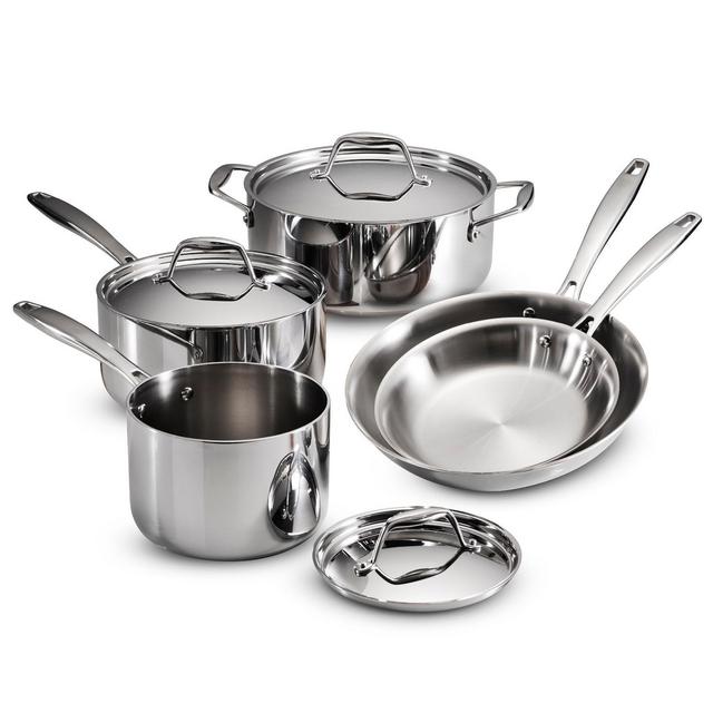 Tramontina Gourmet Tri-Ply Clad Induction-Ready Stainless Steel 8 pc Cookware Set