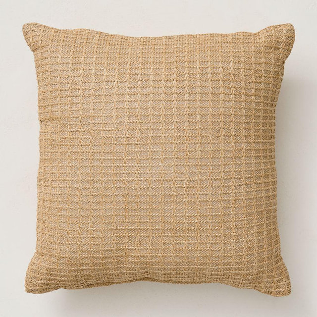 Faux Jute Indoor/Outdoor Pillow, Natural, 20"x20"