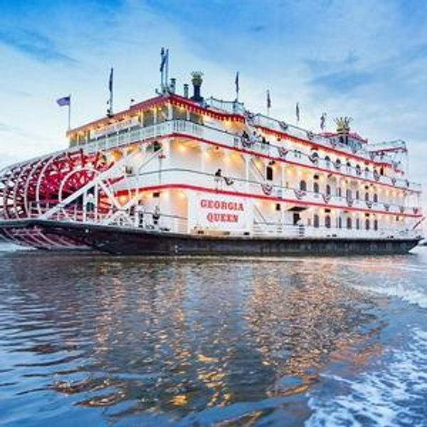 Treat us to a river boat dinner cruise in Savannah, Ga