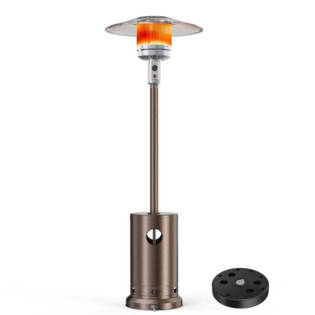 SMUG 48,000 BTU Propane Heater Outdoor Patio Heaters with Sand Box, Patio Heater Deck Porch for Outdoor Use Camping Backyard Commercial with heels, Double-Layer Stainless Steel Burner, 87" H