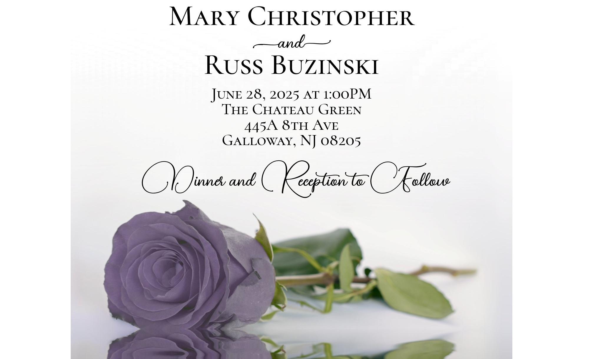 The Wedding Website of Mary Christopher and Russ Buzinski