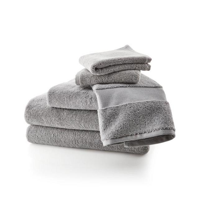 Organic Turkish Cotton Grey Towels, Set of 6