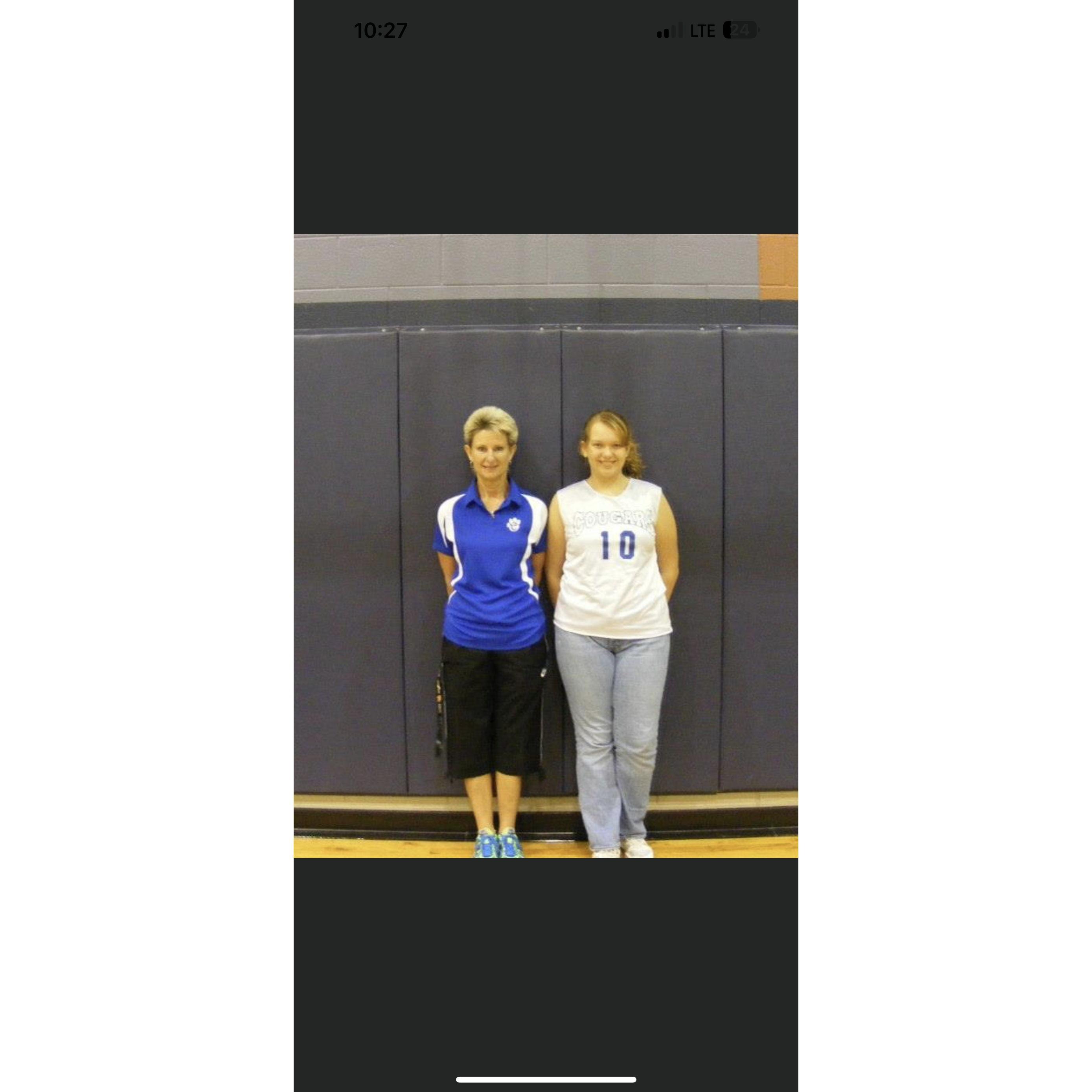 Jerrika when she was in 8th grade with her FAVORITE coach ever! (Coach Perry)