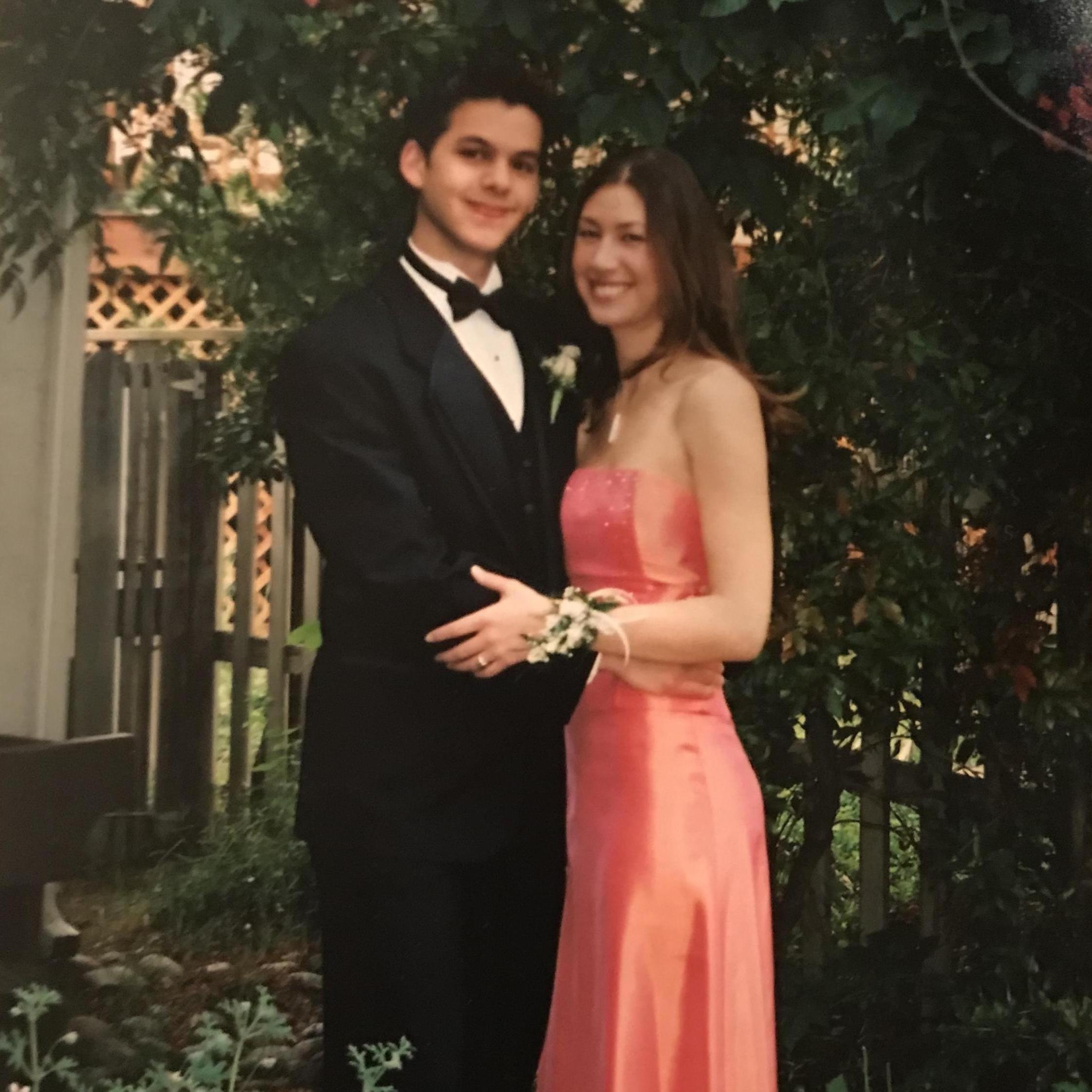 Senior prom in front of David's parents house Spring 2003