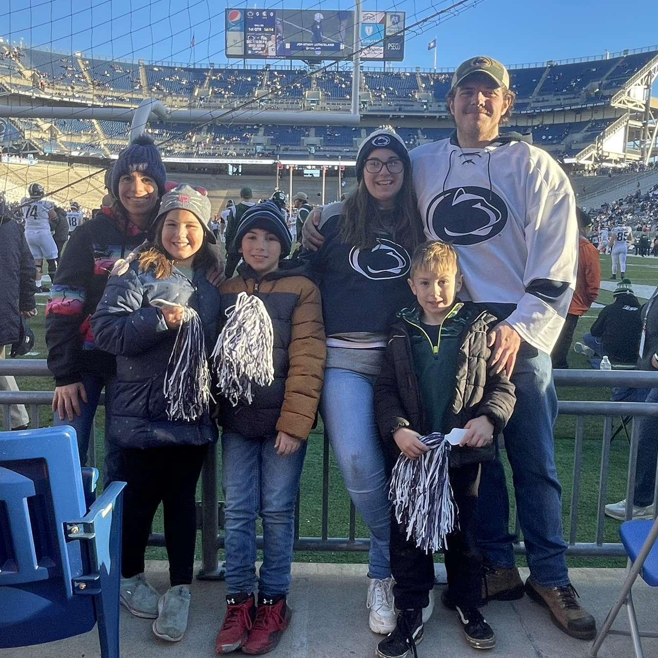 Dylan and Hannah at the PSU Football Game with Hannah`s Family! On November 26th 2022!