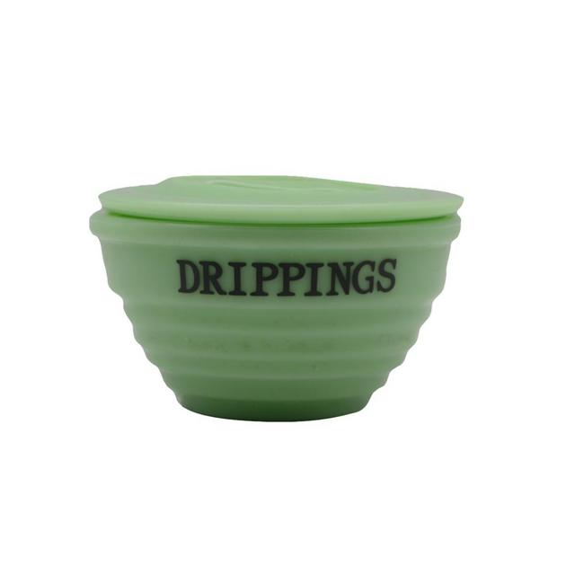 Vintage Green Jadeite Glass Drippings Bowl Jadite Grease Jar Farm Kitchen Decor