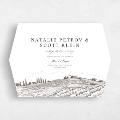 White Diamond Wedding Invitation - Fico Landscape