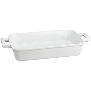 HIC Oblong Rectangular Baking Dish Roasting Lasagna Pan, Fine White Porcelain, 13-Inches x 9-Inches x 2.5-Inches