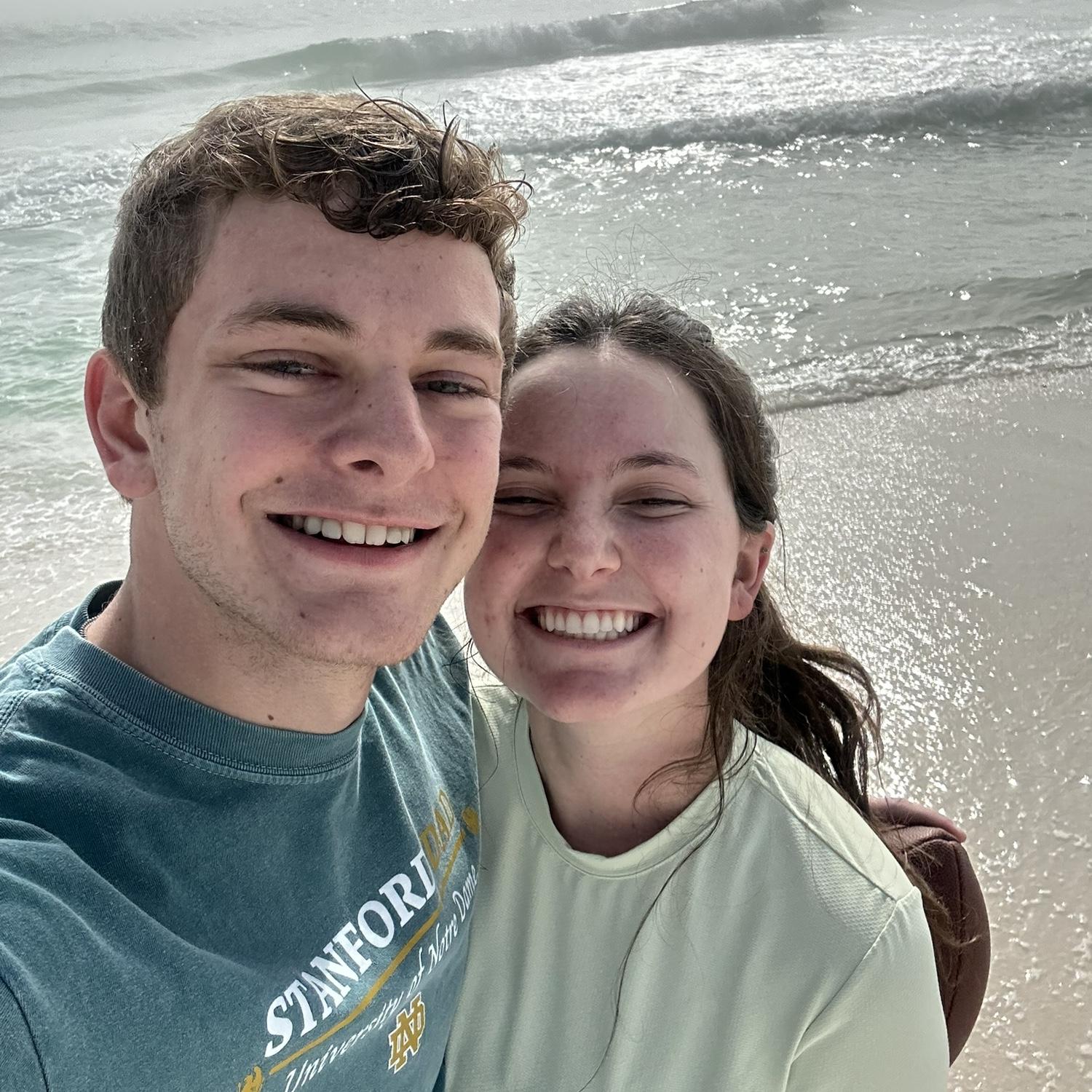 A selfie of the walk on the beach when they became official!!!!