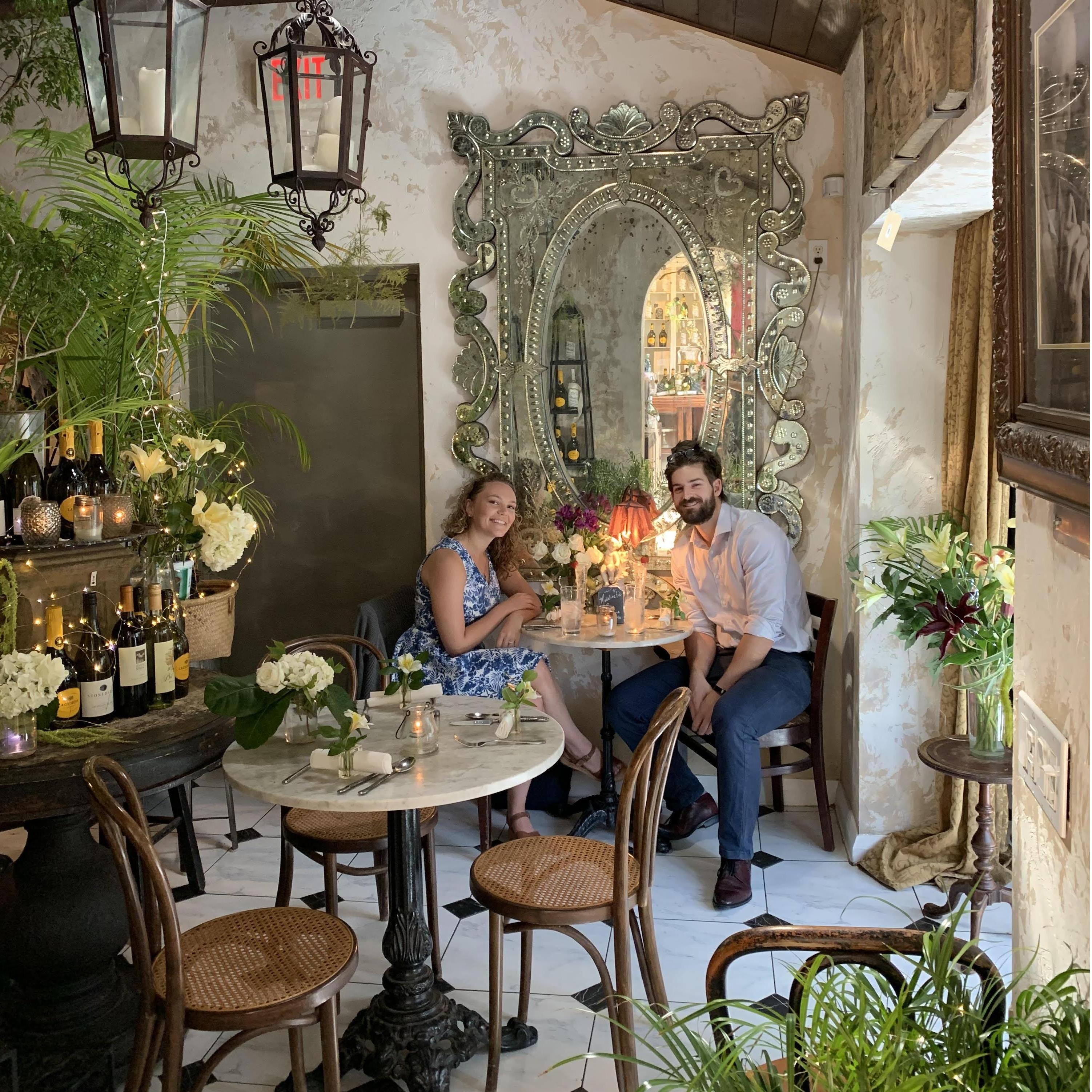 Dining at our wedding venue