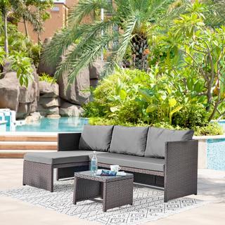 Menton Steel Rattan 2-Piece Patio Set