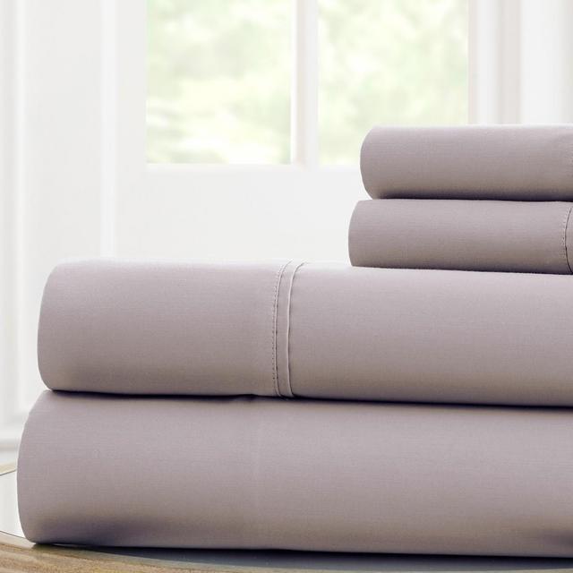 Amrapur Overseas600TC Deep-Pocket 4-Piece Sheet Set - Platinum - Queen