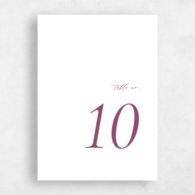 Deep Magenta, Purple Wedding Table Number - Seville