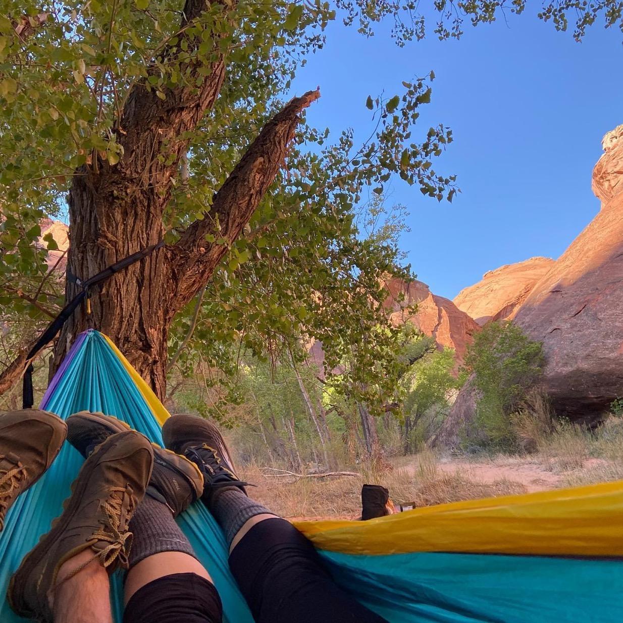 We are firm believers that the perfect campsite has very few people, a place to hang a hammock, and is a quiet place to read a good book.