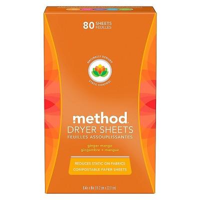 Method Ginger Mango Dryer Sheets - 80 ct