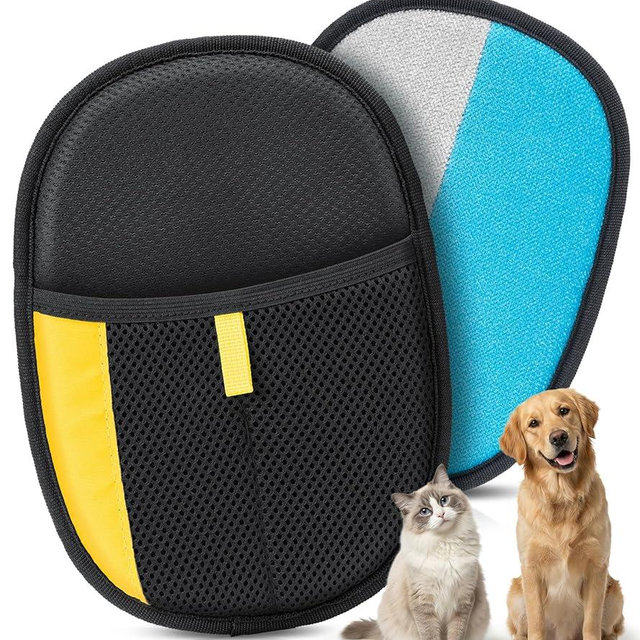 Bispoy Pet Hair Removal Glove for Dogs & Cats - Upgraded Reusable Electrostatic Pet Hair Glove, Pet Hair Remover Tool for Laundry, Couch, Carpet & Car Seat, Gentle Grooming Mitt