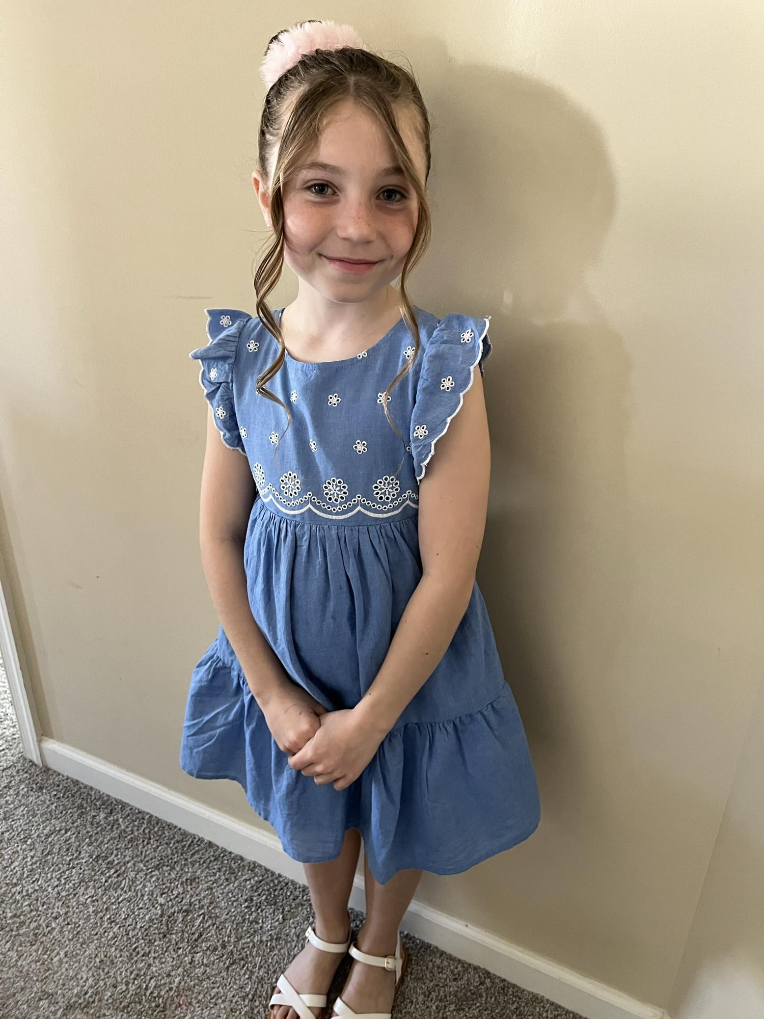 Dorothy ready for her spring performance at school