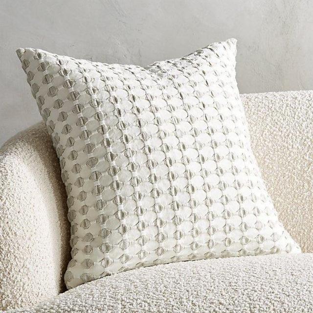 20" Estela Grey and White Pillow with Down-Alternative Insert
