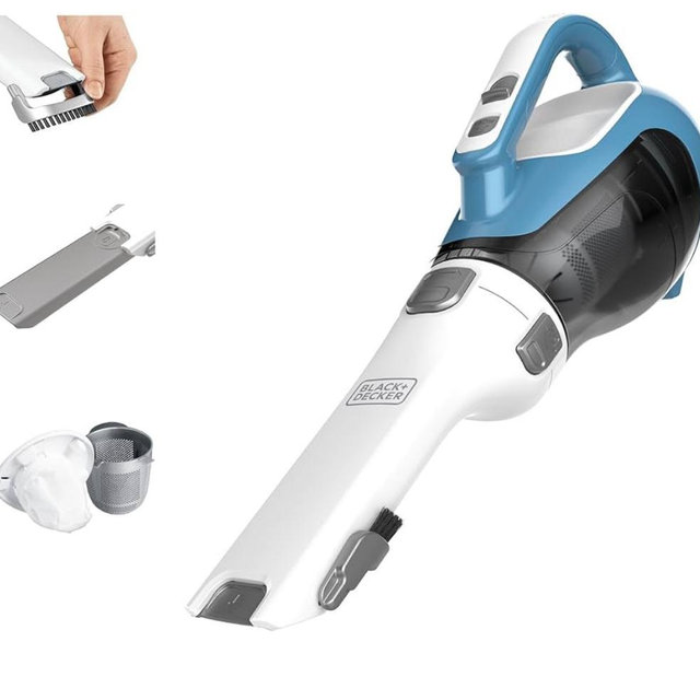BLACK+DECKER dustbuster AdvancedClean Handheld Vacuum Cordless, Compact Home and Car Vacuum with Crevice Tool, Rotating Nozzle and Charging Station, Large Dust Bowl (CHV1410L)