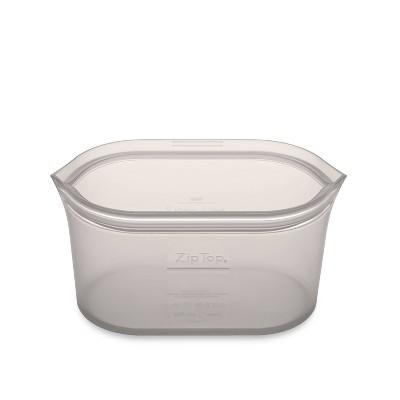 Zip Top 24oz Reusable 100% Platinum Silicone Container - Medium Dish - Gray